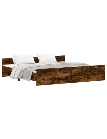 Giroletto con Testiera e Pediera Rovere Fumo 180x200 cm
