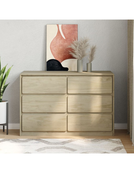 Cassettiera SAUDA Rovere 111x43x73,5 cm cm Legno Massello Pino
