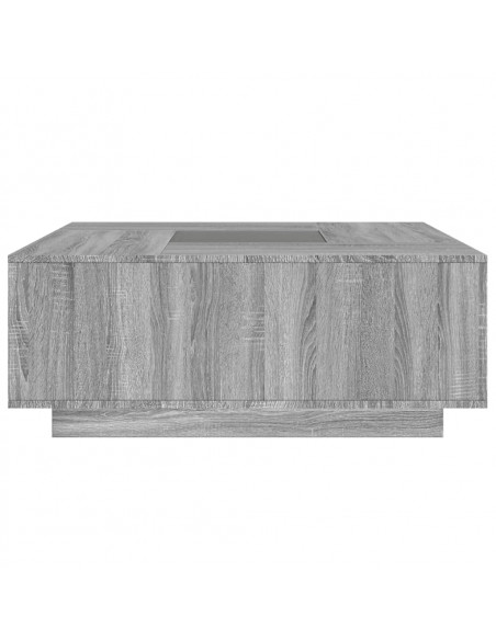 Tavolino da Salotto con LED Infinity Rovere Sonoma 100x100x40cm