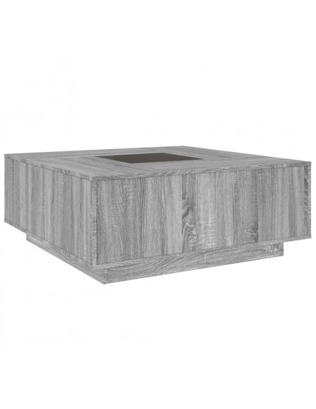 Tavolino da Salotto con LED Infinity Rovere Sonoma 100x100x40cm