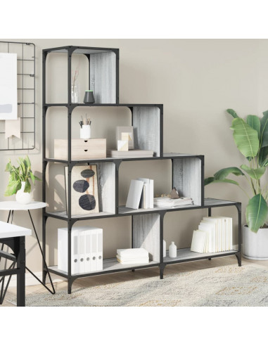 Libreria 4 Ripiani Grigio Sonoma 139x33,5x149 Legno Multistrato