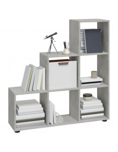 Libreria a Scala Grigio Cemento 107 cm in Legno Multistrato 2