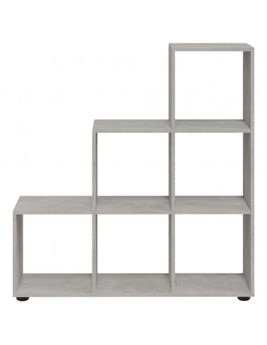 Libreria a Scala Grigio Cemento 107 cm in Legno Multistrato