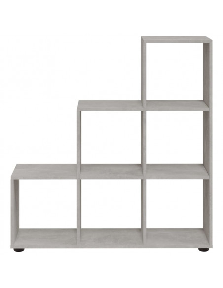 Libreria a Scala Grigio Cemento 107 cm in Legno Multistrato