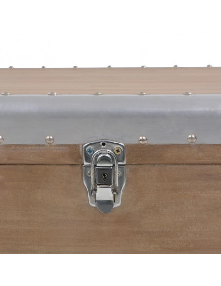 Baule Portaoggetti in Massello di Abete 91x52x40cm Marrone