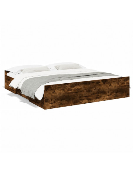 Giroletto con Cassetti Rovere Fumo 200x200 cm Legno Multistrato