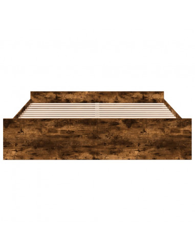 Giroletto con Cassetti Rovere Fumo 200x200 cm Legno Multistrato