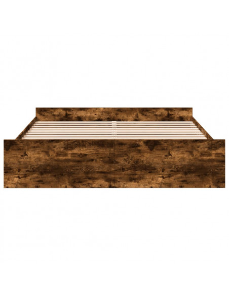 Giroletto con Cassetti Rovere Fumo 200x200 cm Legno Multistrato