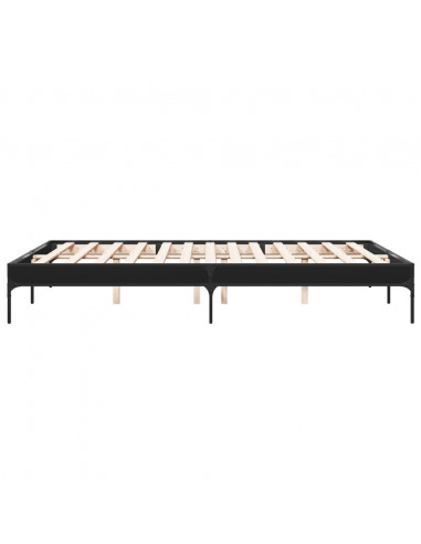 Giroletto Nero 140x200 cm in Legno Multistrato e Metallo