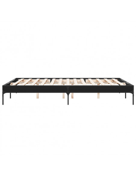 Giroletto Nero 140x200 cm in Legno Multistrato e Metallo