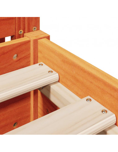 Letto senza Materasso Marrone Cera 200x200 cm in Legno di Pino