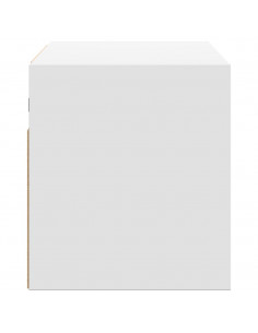 Mobile TV a Parete con Luci LED Bianco 80x31x35 cm 2