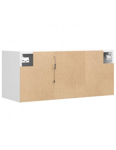 Mobile TV a Parete con Luci LED Bianco 80x31x35 cm