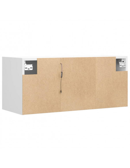 Mobile TV a Parete con Luci LED Bianco 80x31x35 cm