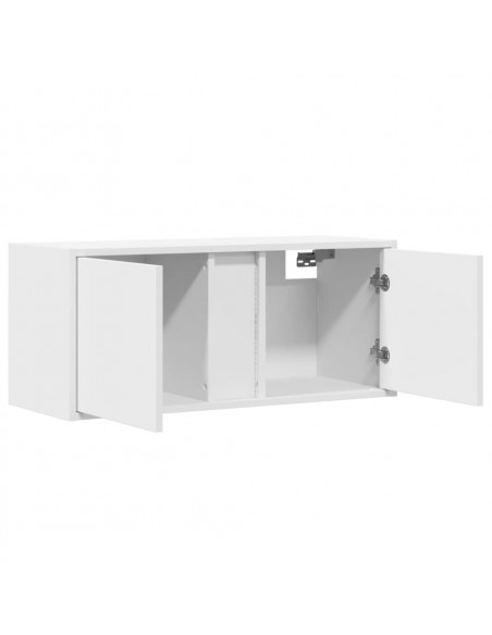 Mobile TV a Parete con Luci LED Bianco 80x31x35 cm