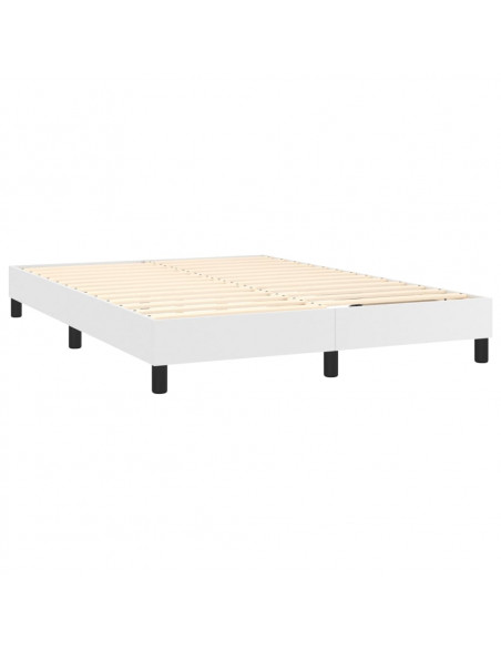 Giroletto Molle con Materasso e LED Bianco 140x190cm Similpelle