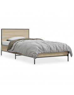 Giroletto Rovere Sonoma 75x190cm in Legno Multistrato e Metallo 2