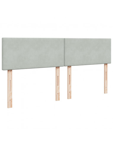 Giroletto a Molle con Materasso Grigio Chiaro 180x200cm Velluto