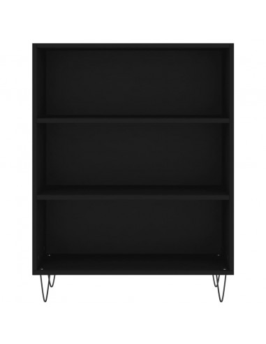 Libreria Nera 69,5x32,5x90 cm in Legno Multistrato