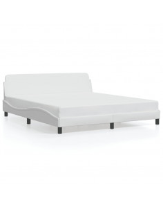 Giroletto con Testiera Bianco 180x200 cm in Similpelle 2