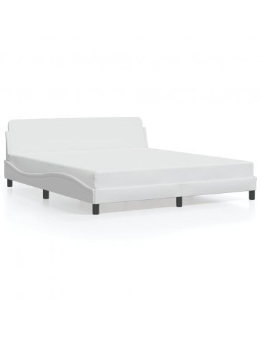 Giroletto con Testiera Bianco 180x200 cm in Similpelle