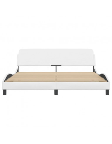 Giroletto con Testiera Bianco 180x200 cm in Similpelle