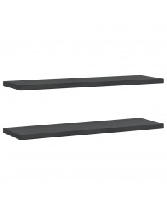 Mensole a Muro 2 pz 100x30x3 cm Nero in Acciaio Inossidabile 2