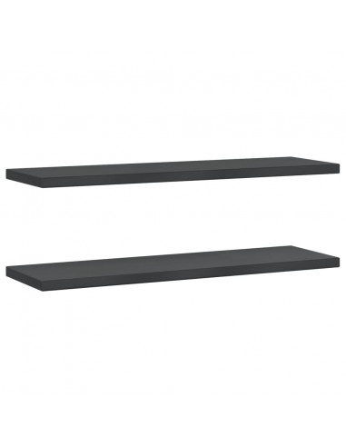 Mensole a Muro 2 pz 100x30x3 cm Nero in Acciaio Inossidabile