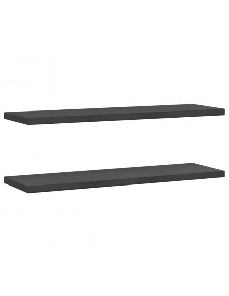Mensole a Muro 2 pz 100x30x3 cm Nero in Acciaio Inossidabile