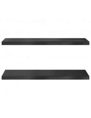 Mensole a Muro 2 pz 100x30x3 cm Nero in Acciaio Inossidabile