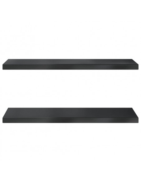 Mensole a Muro 2 pz 100x30x3 cm Nero in Acciaio Inossidabile