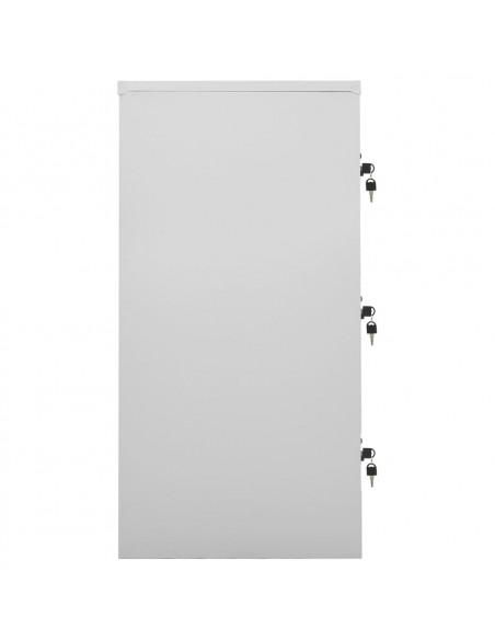 Armadietto a Chiave Grigio Chiaro e Rosso 90x45x92,5 cm Acciaio