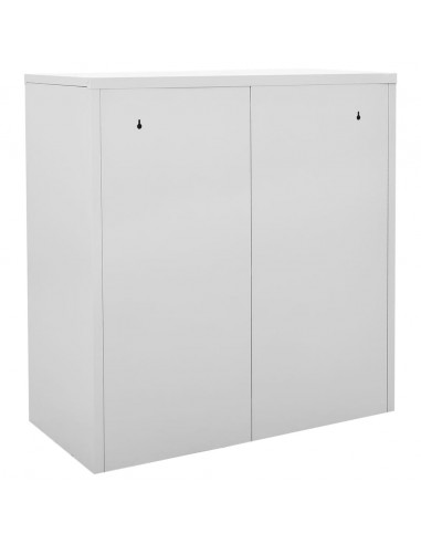 Armadietto a Chiave Grigio Chiaro e Rosso 90x45x92,5 cm Acciaio