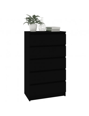 Cassettiera Nera 60x36x103 cm in Legno Multistrato