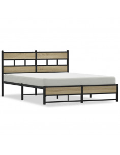 Giroletto senza Materaso in Metallo Rovere Sonoma 140x200 cm 2