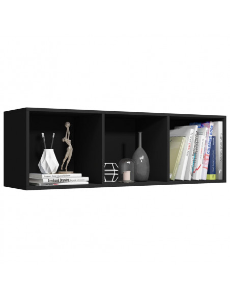 Libreria/Mobile TV Nero 36x30x114 cm in Legno Multistrato