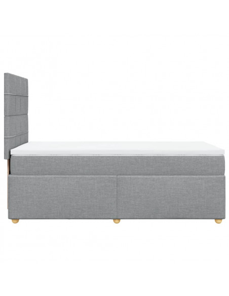 Giroletto a Molle con Materasso Grigio Chiaro100x200 cm Tessuto