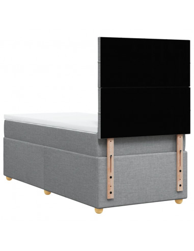 Giroletto a Molle con Materasso Grigio Chiaro100x200 cm Tessuto