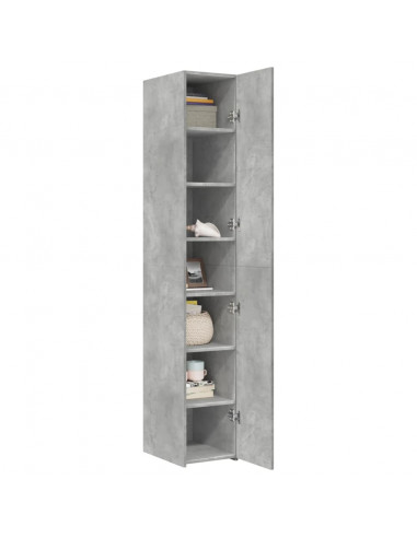 Credenza Grigio Cemento 30x42,5x185 cm in Legno Multistrato