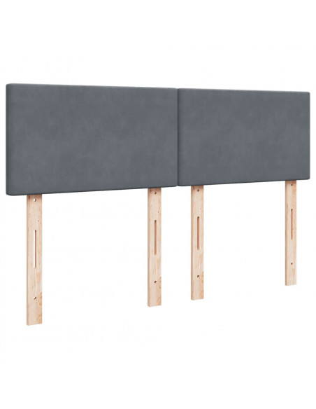 Giroletto a Molle con Materasso Grigio Scuro 140x200 cm Velluto