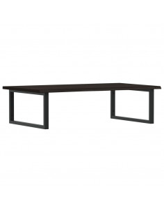 Ripiano a Parete per Lavabo in Acciaio e Massello di Rovere 2