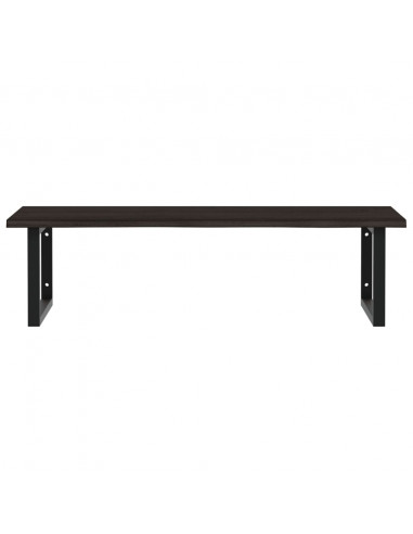 Ripiano a Parete per Lavabo in Acciaio e Massello di Rovere