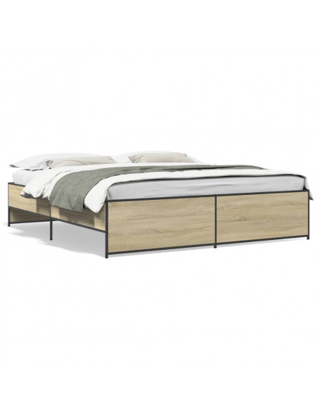 Giroletto Rovere Sonoma 200x200 cm Legno Multistrato e Metallo