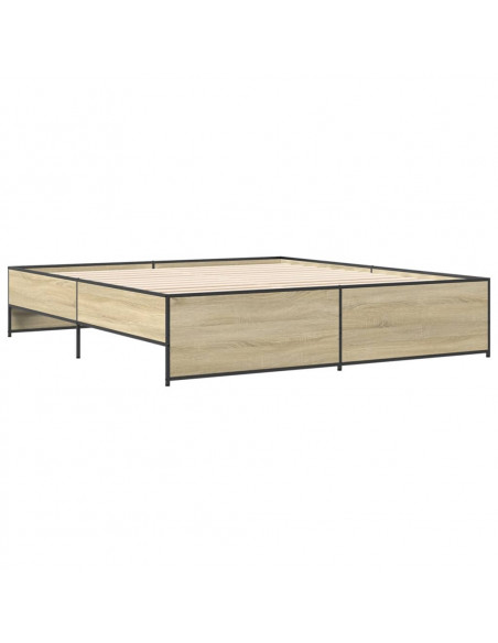 Giroletto Rovere Sonoma 200x200 cm Legno Multistrato e Metallo