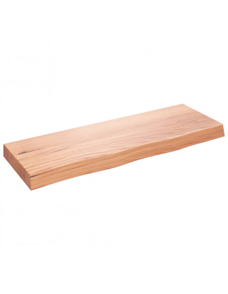 Piano Bagno Marrone 80x30x(2-6) cm Legno Massello Trattato