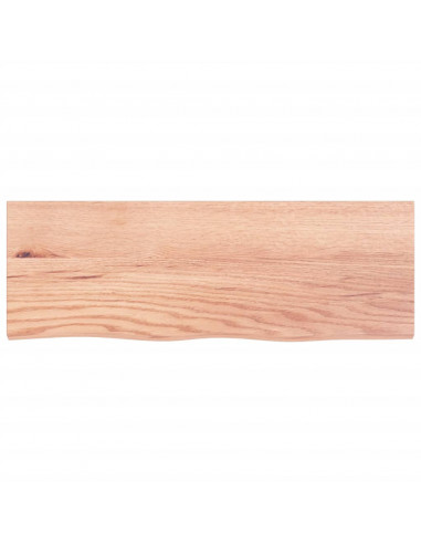 Piano Bagno Marrone 80x30x(2-6) cm Legno Massello Trattato