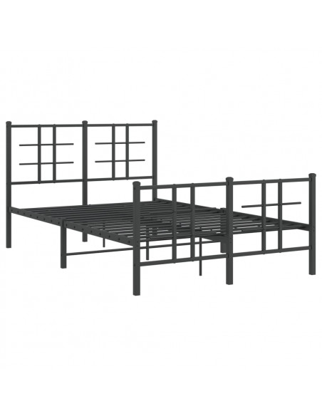 Giroletto con Testiera e Pediera Metallo Nero 120x190 cm