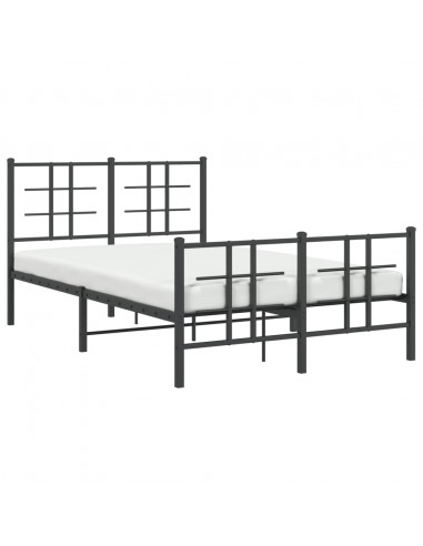 Giroletto con Testiera e Pediera Metallo Nero 120x190 cm