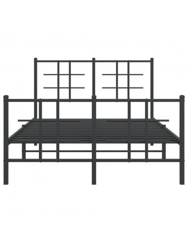 Giroletto con Testiera e Pediera Metallo Nero 120x190 cm