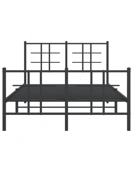 Giroletto con Testiera e Pediera Metallo Nero 120x190 cm